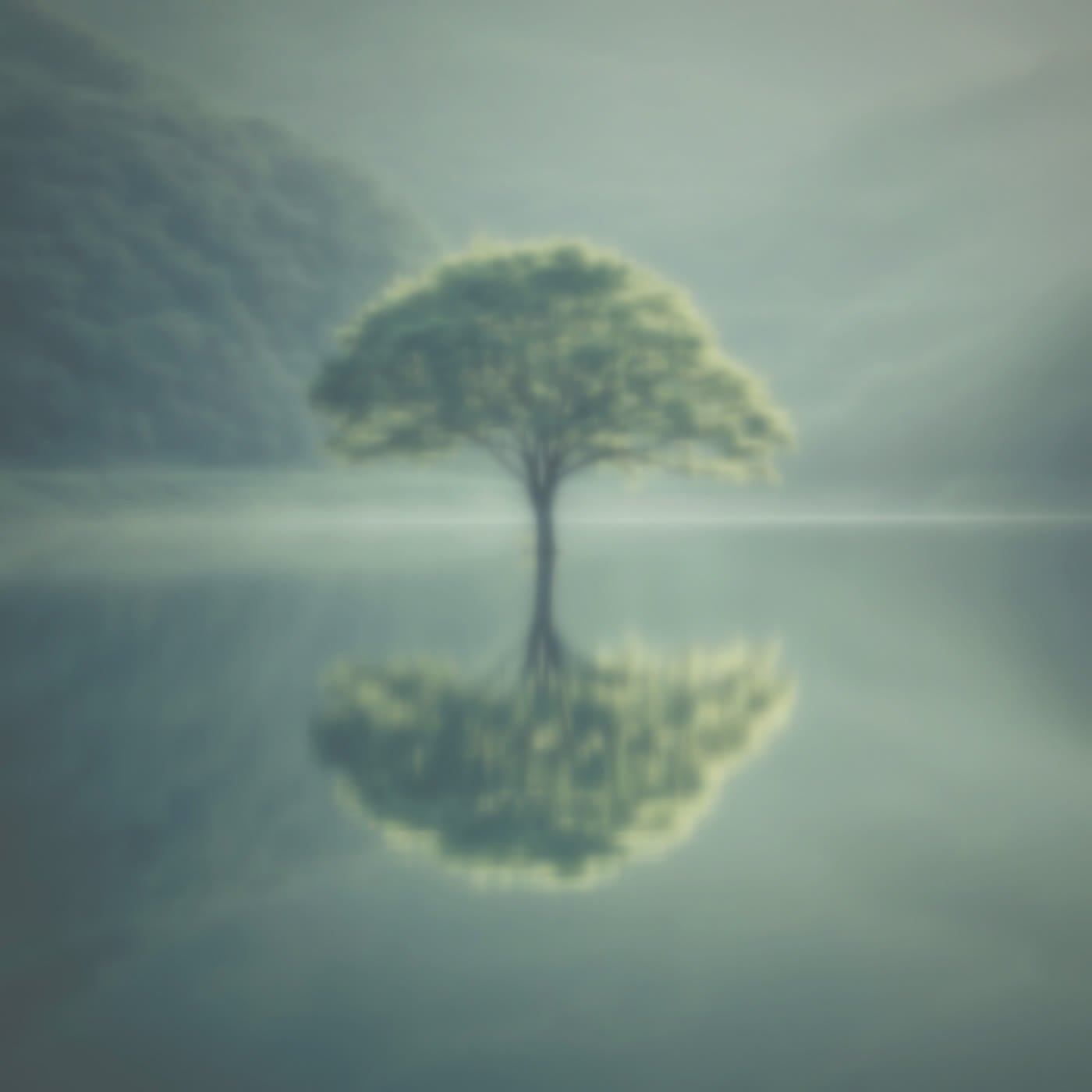 A lone tree in a lake