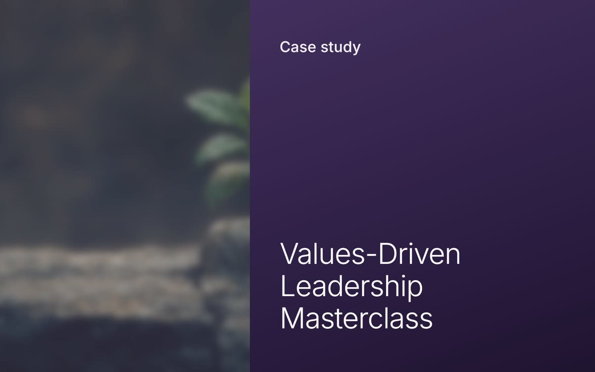 Values-Driven Leadership Masterclass