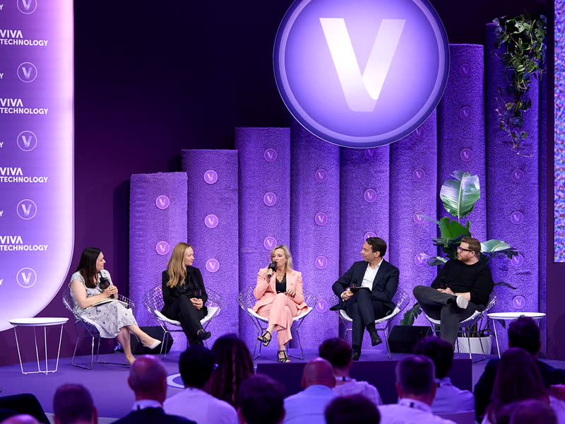 Tarja Stephens on the VivaTech stage in Paris