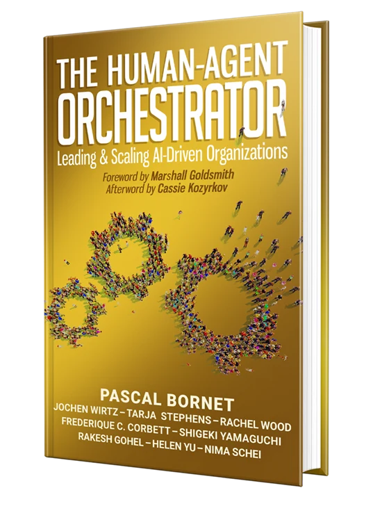 The hardcover of The Human-Agent Orchestrator: Leading and Scaling AI-Driven Organizations.